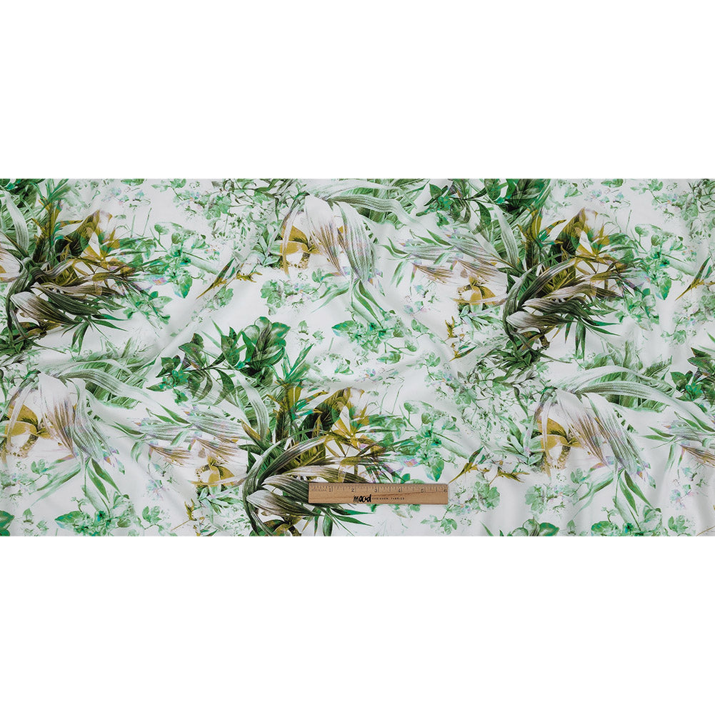 Organic Viscose Batiste - Green and Yellow Tropical Oasis - Loreto Collection