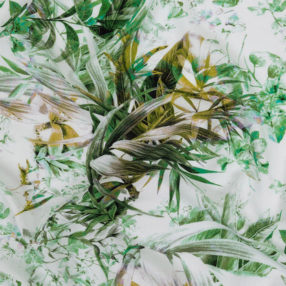Organic Viscose Batiste - Green and Yellow Tropical Oasis - Loreto Collection