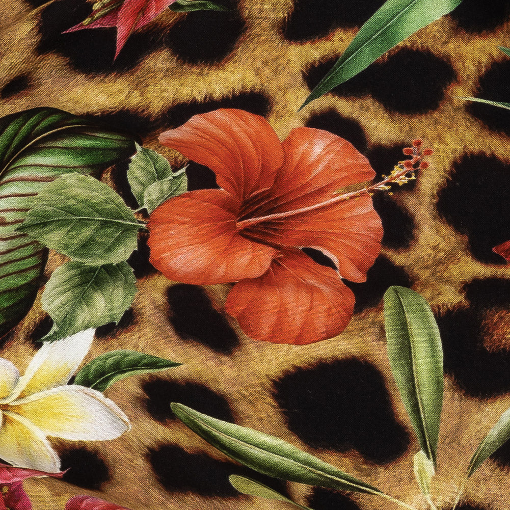Organic Viscose Batiste - Floral and Fauna - Loreto Collection - Detail