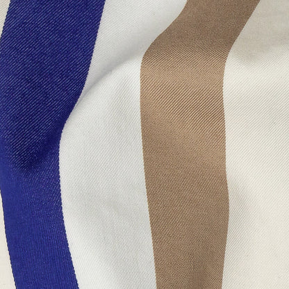 Gilded Beige, Deep Ultramarine and Off-White Awning Striped Stretch Twill Detail