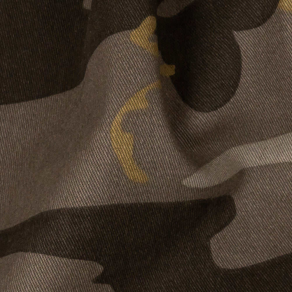 Liz Claiborne Dusty Brown and Lilac Camouflage Stretch Cotton Twill Detail