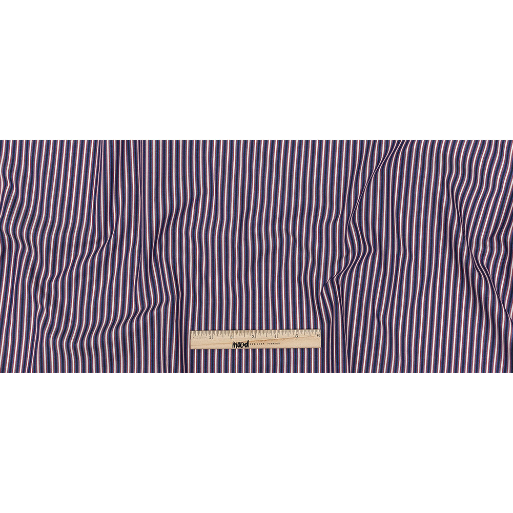 Red, White, and Blue Striped Cotton Shirting Full