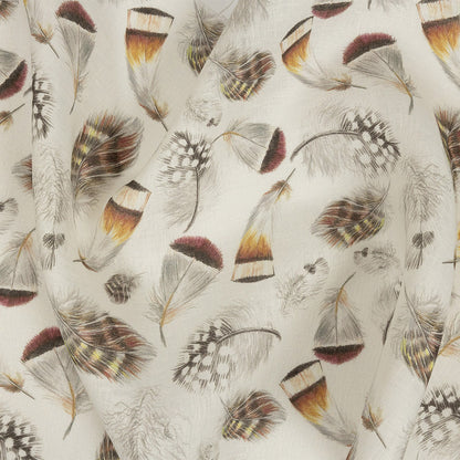 Floating Feathers Printed Linen Woven