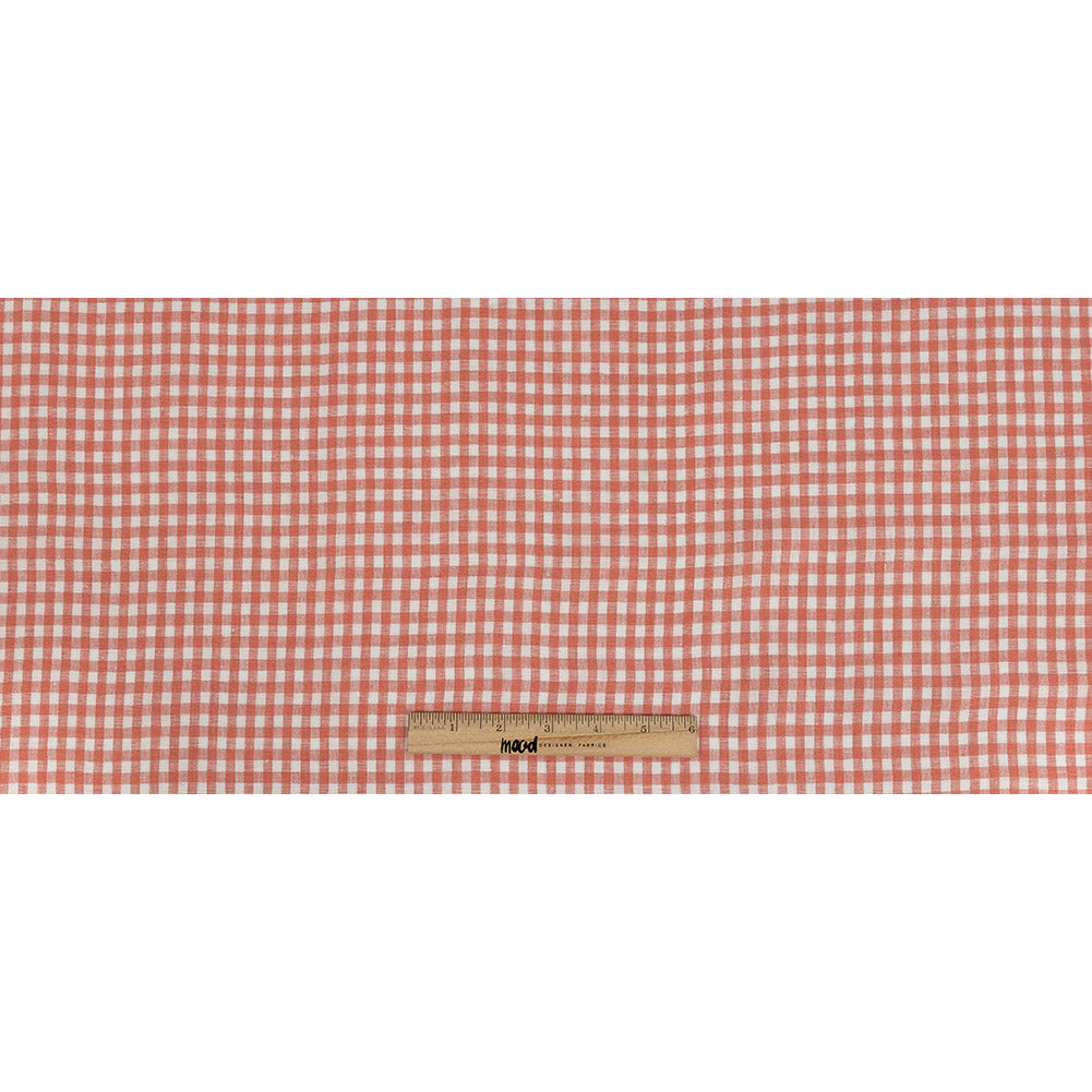 Linen Gingham - Shell Pink and White - Torres Collection Folded