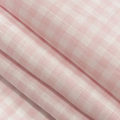 Linen Gingham - Candy Pink and White - Torres Collection Detail