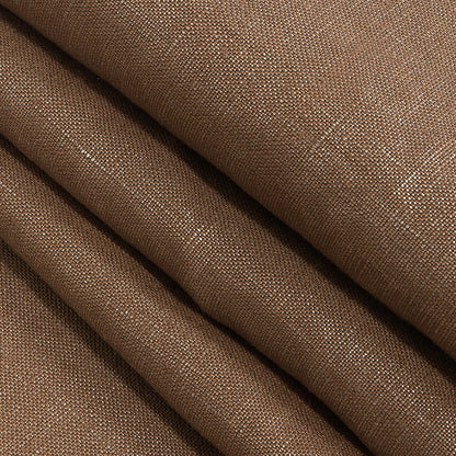 Medium Weight Linen Woven with Metallic Foiling - Raw Umber and Silver - Bianca Collection Detail