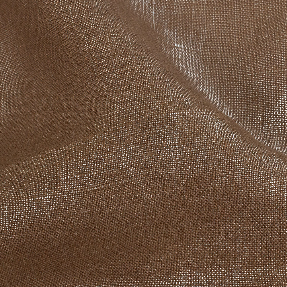 Medium Weight Linen Woven with Metallic Foiling - Raw Umber and Silver - Bianca Collection Full