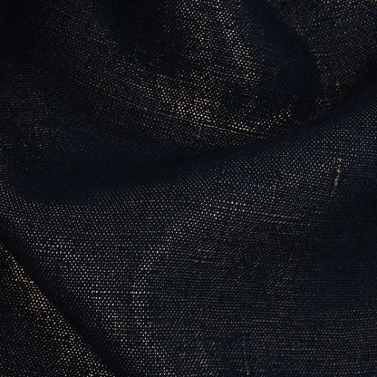 Medium Weight Linen Woven with Metallic Foiling - New Indigo and Gold - Bianca Collection Full