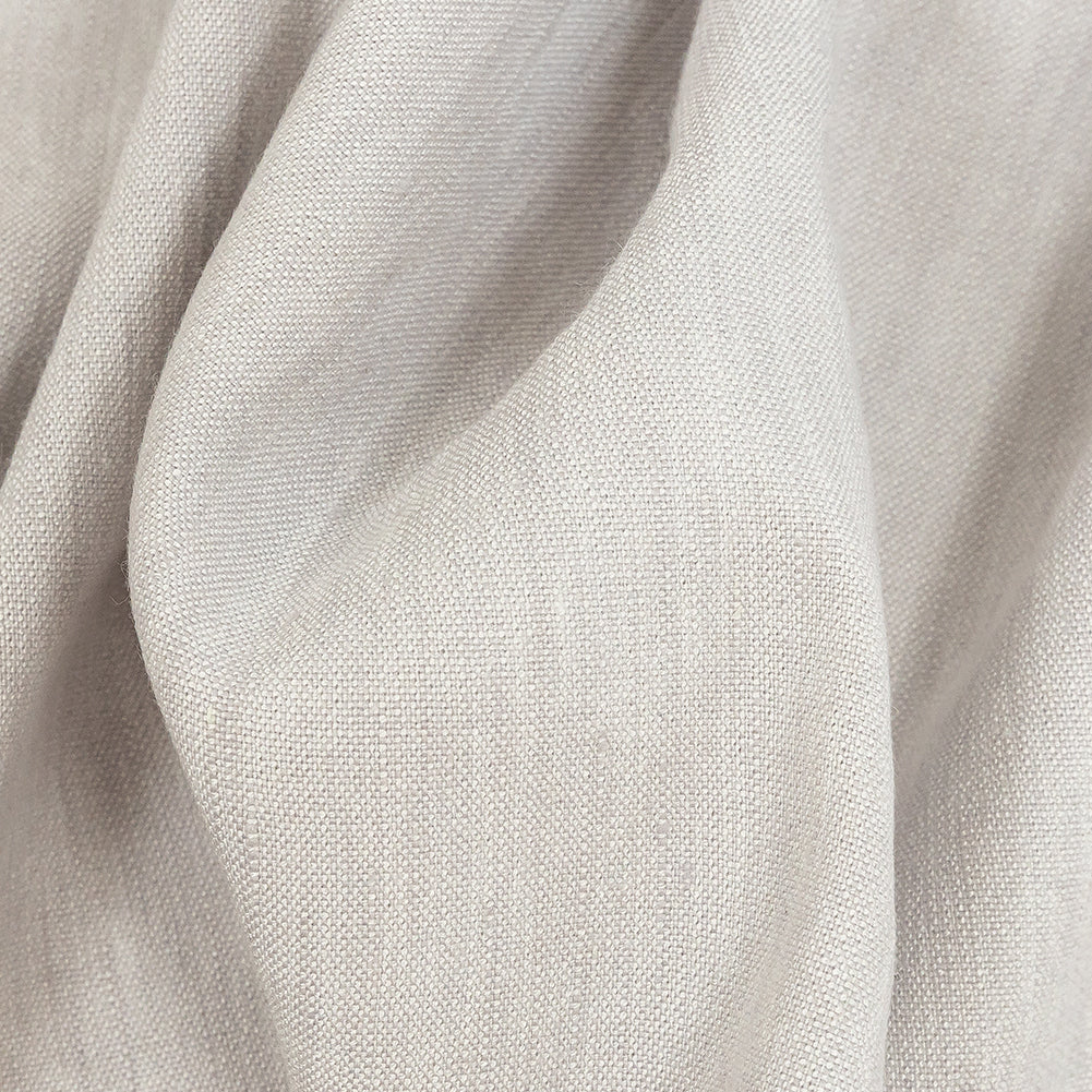 Heathered Light Gray Stretch Linen and Rayon Woven Detail