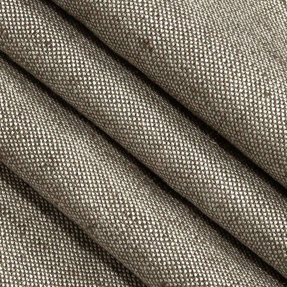 Heathered Mushroom Stretch Linen and Rayon Woven Folded