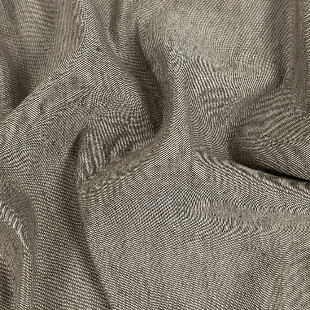 Heathered Mushroom Stretch Linen and Rayon Woven