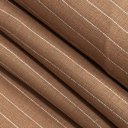 Cameo Brown and White Pinstripe Linen Woven Folded