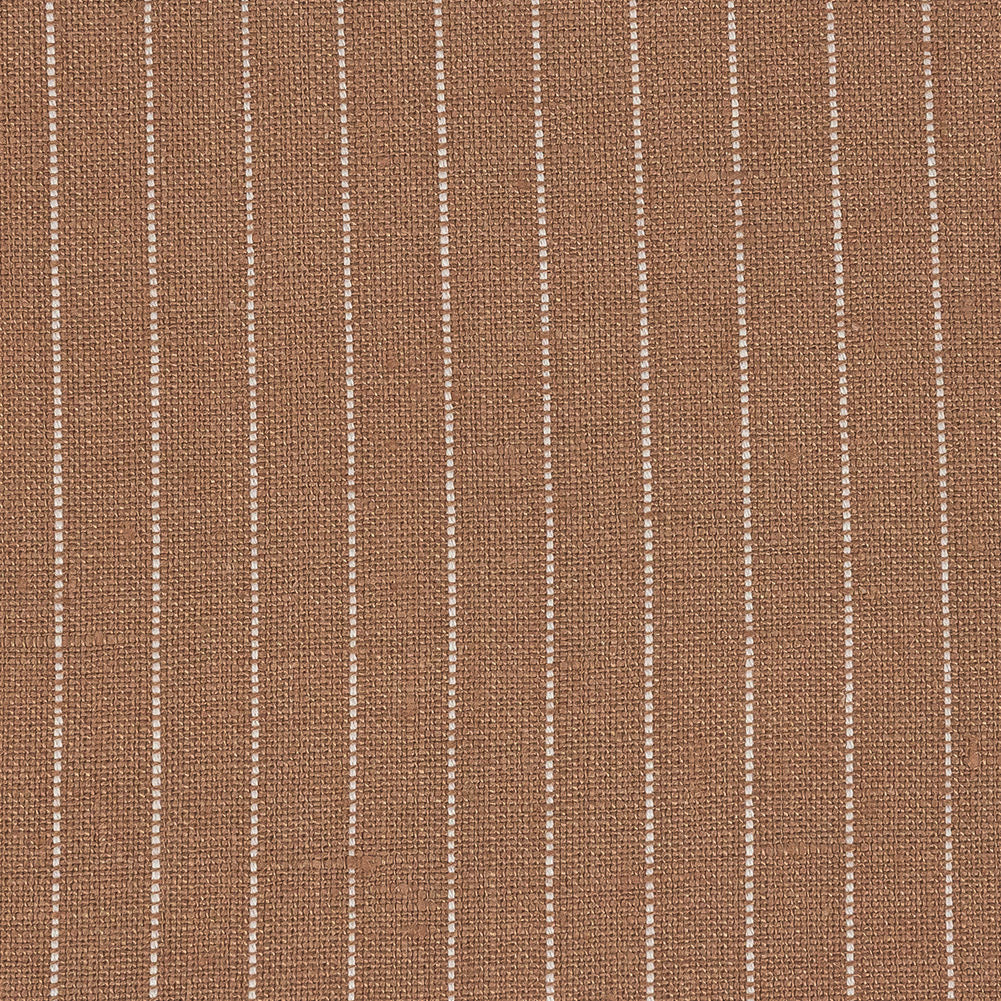 Cameo Brown and White Pinstripe Linen Woven Detail