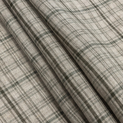 Gray and Pure Cashmere Plaid Linen Woven Folded