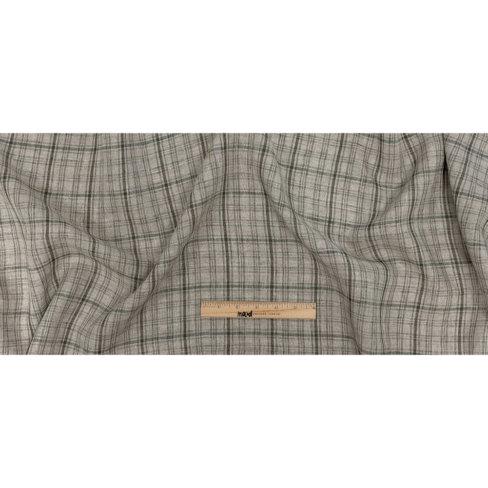 Gray and Pure Cashmere Plaid Linen Woven Full