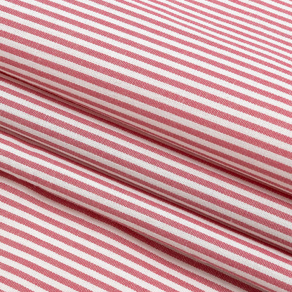 Pink and White Candy Striped Cotton Shirting Folded