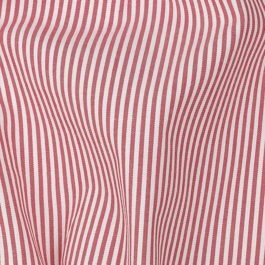 Pink and White Candy Striped Cotton Shirting Detail