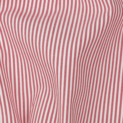 Pink and White Candy Striped Cotton Shirting Detail