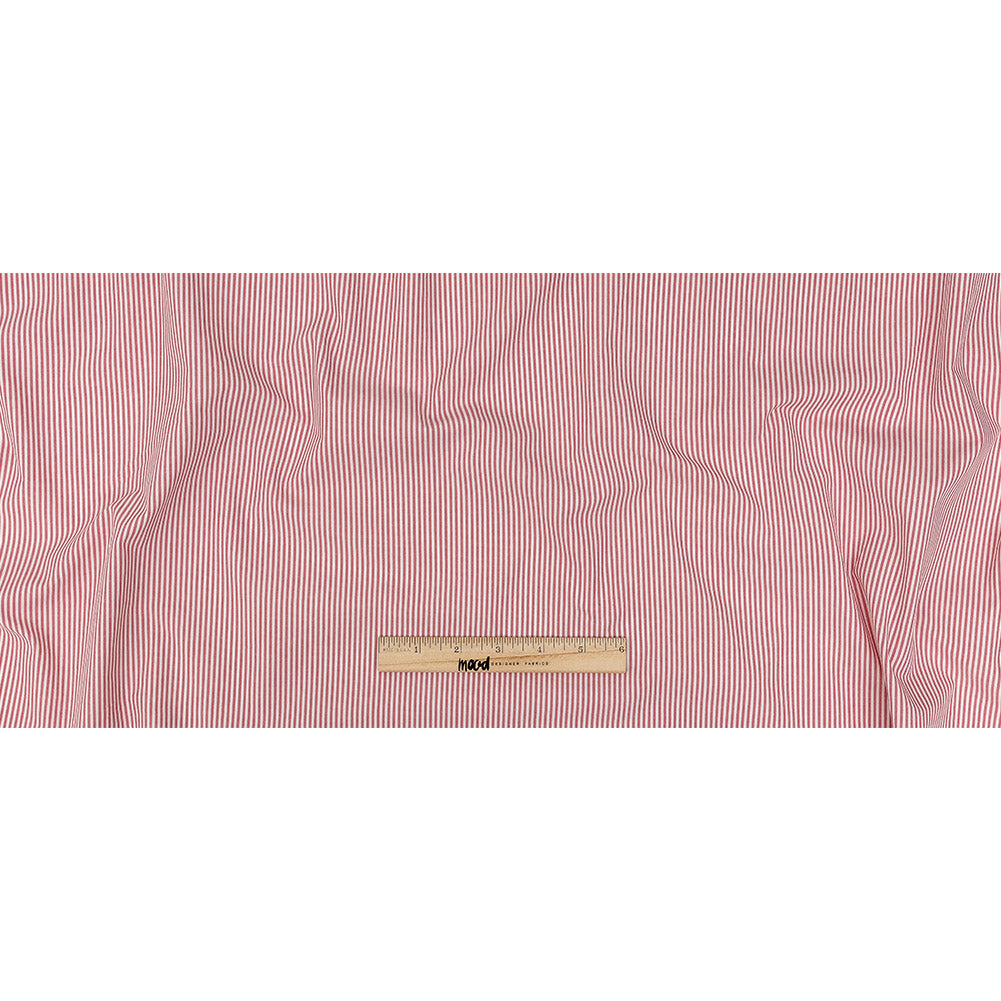 Pink and White Candy Striped Cotton Shirting Full