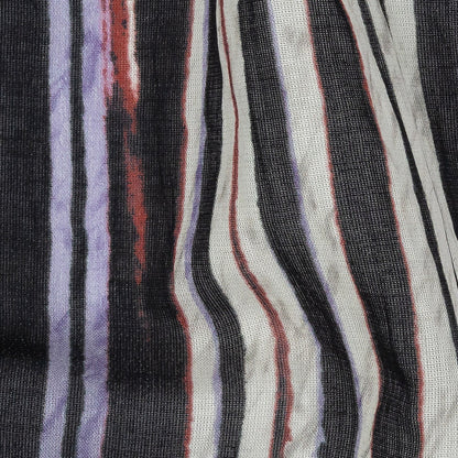 Tap Shoe, Lavender and Red Shimmery Striped Cotton Voile Detail