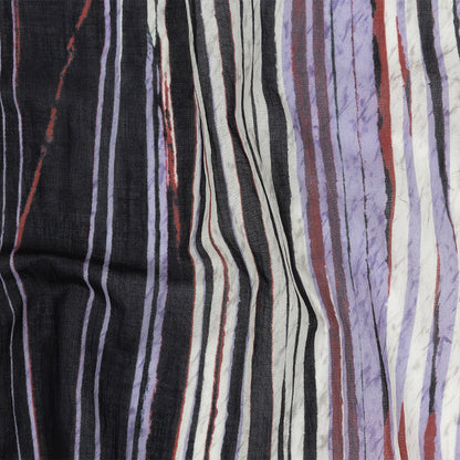 Tap Shoe, Lavender and Red Shimmery Striped Cotton Voile