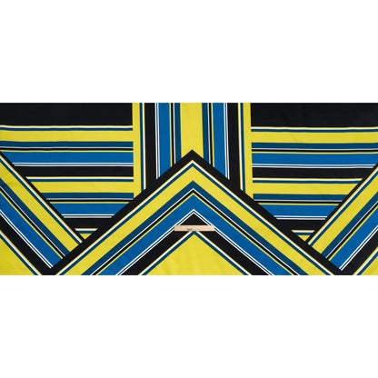 Yellow, Royal Blue and Black Large-Scale Geometric Stretch Cotton Sateen