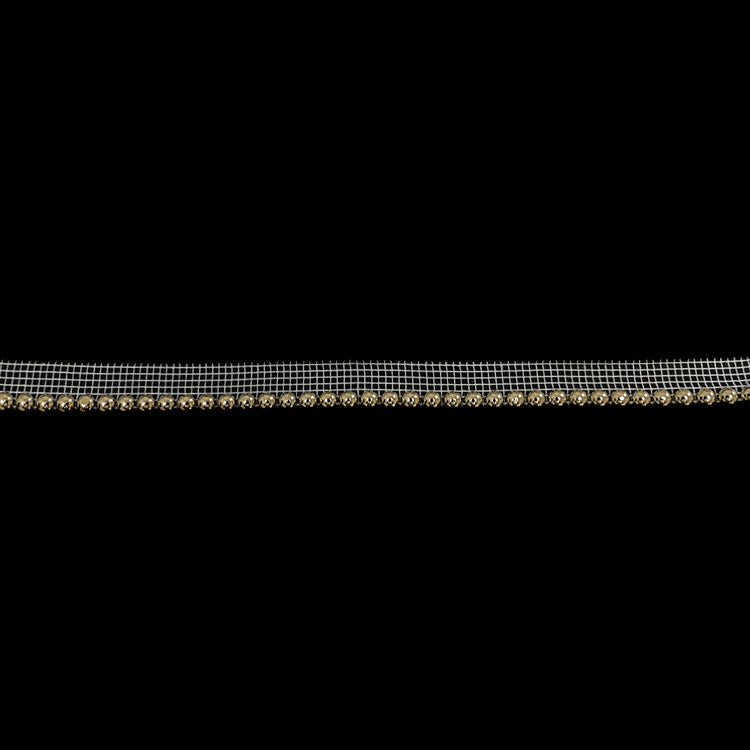 template--25130090922057__main-Vintage Gold Circular Beaded Trimming with White Mesh Lip - 0.5"