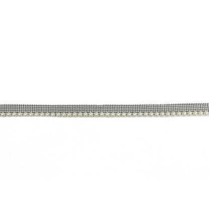 Vintage Pearlescent Circular Beaded Trimming with Black Mesh Lip - 0.5"