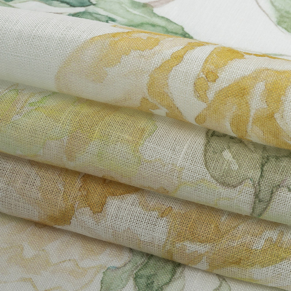 Maize Mums Printed Linen Woven Folded