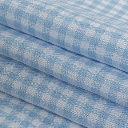 Linen Gingham - Cool Blue and White - Torres Collection Detail