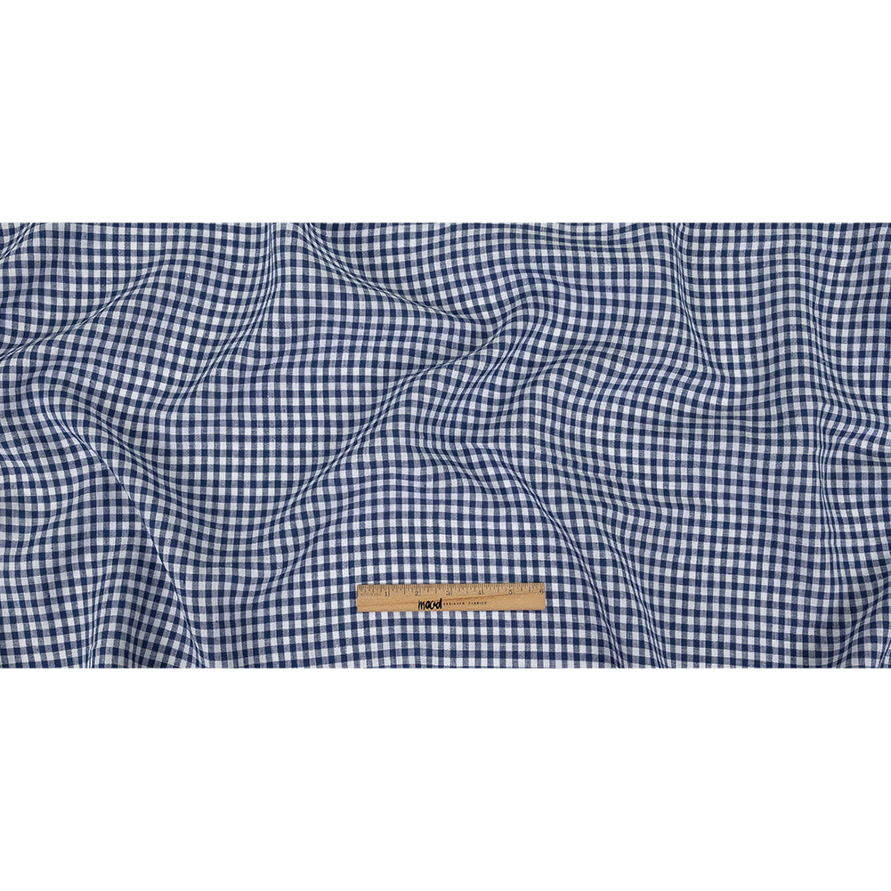 Linen Gingham - Twilight Blue and White - Torres Collection Folded