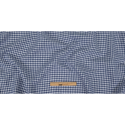 Linen Gingham - Twilight Blue and White - Torres Collection Folded