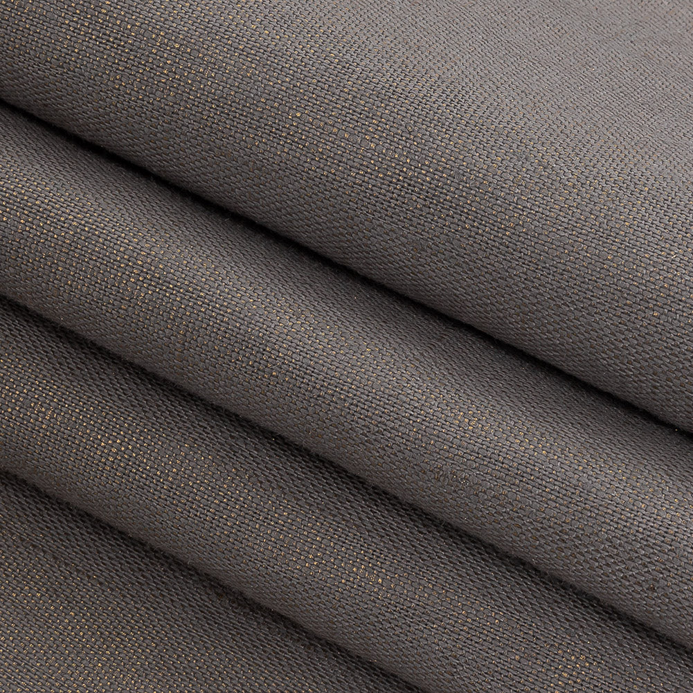 Medium Weight Linen Woven with Metallic Foiling - Silver Shadow and Gold - Bianca Collection Folded