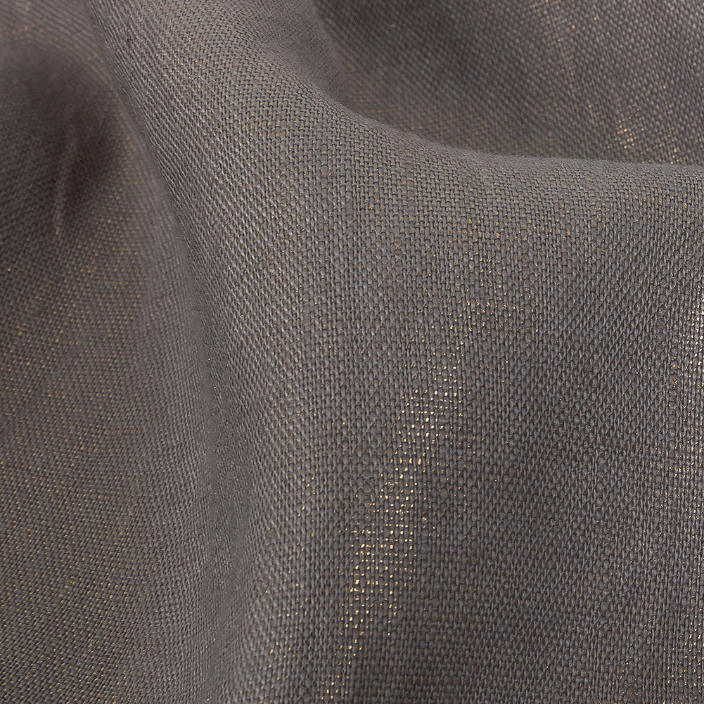 Medium Weight Linen Woven with Metallic Foiling - Silver Shadow and Gold - Bianca Collection Detail