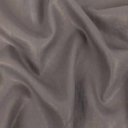 Medium Weight Linen Woven with Metallic Foiling - Silver Shadow and Gold - Bianca Collection