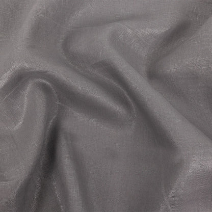 Medium Weight Linen Woven with Metallic Foiling - Silver Shadow and Silver - Bianca Collection