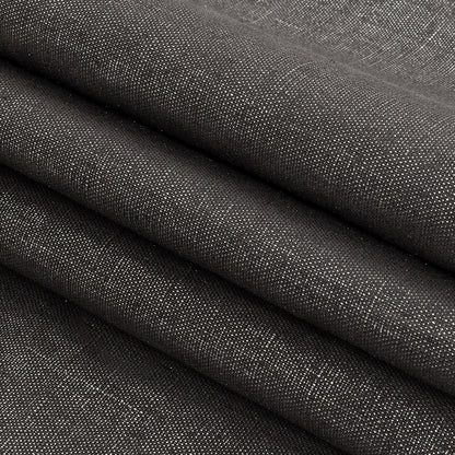 Medium Weight Linen Woven with Metallic Foiling - Smoke Gray and Silver - Bianca Collection Folded