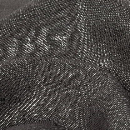 Medium Weight Linen Woven with Metallic Foiling - Smoke Gray and Silver - Bianca Collection Detail