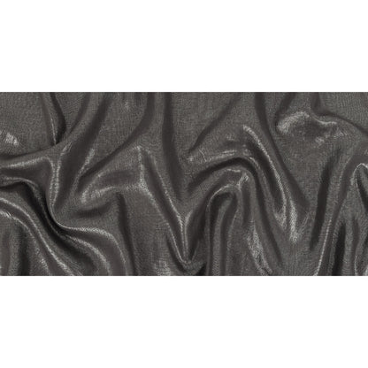 Medium Weight Linen Woven with Metallic Foiling - Smoke Gray and Silver - Bianca Collection Full