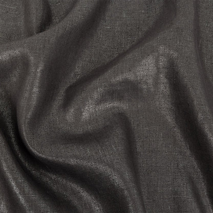 Medium Weight Linen Woven with Metallic Foiling - Smoke Gray and Silver - Bianca Collection