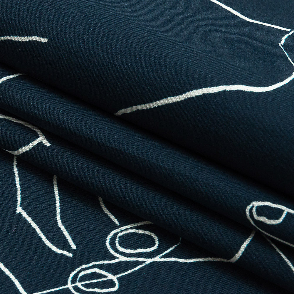Mood Exclusive Dusty Navy Touch of Elegance Cotton Poplin Folded