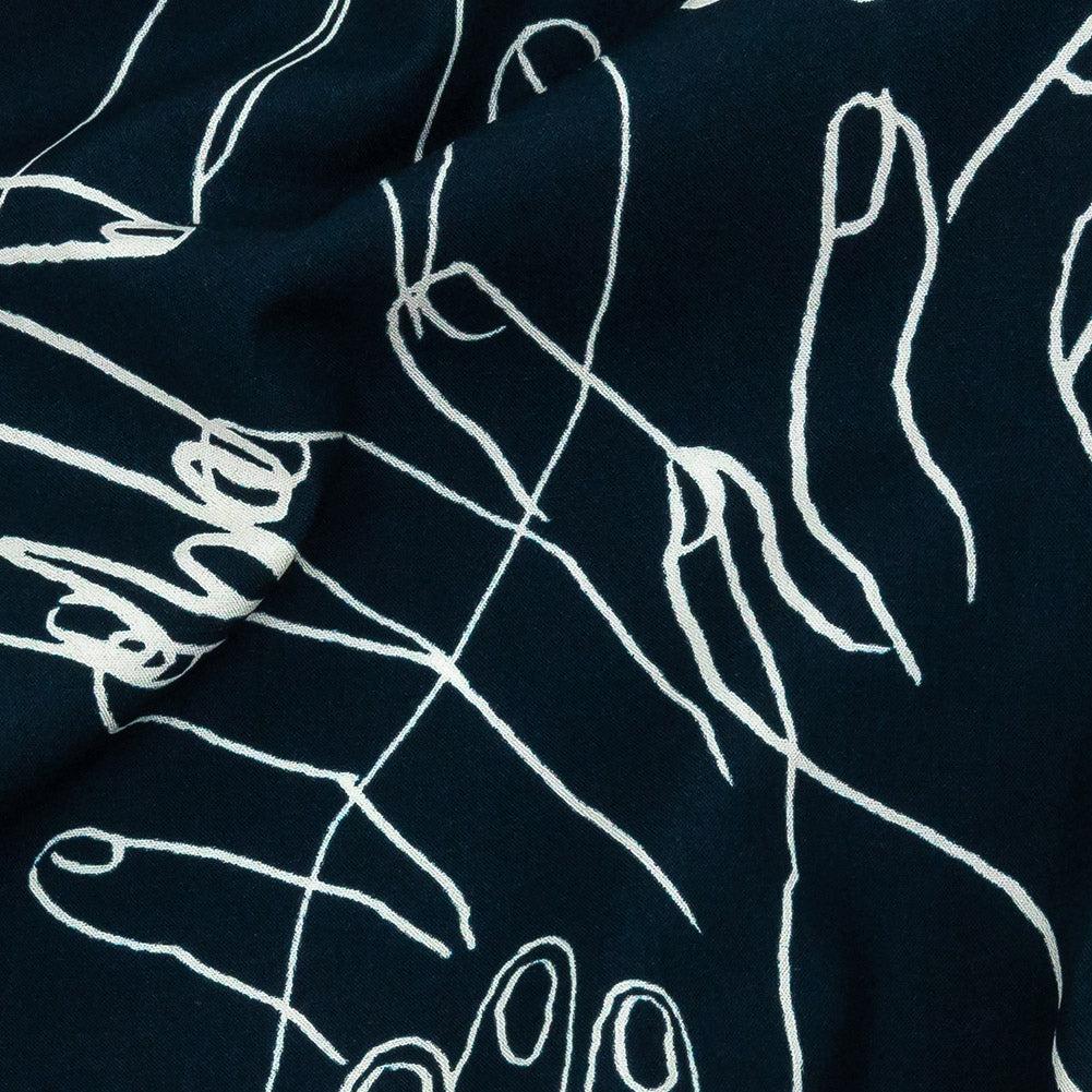 Mood Exclusive Dusty Navy Touch of Elegance Cotton Poplin Detail