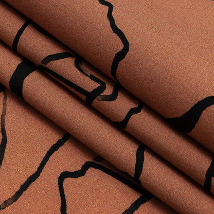 Mood Exclusive Carmine Rose Mountain Brushstrokes Cotton Poplin Folded