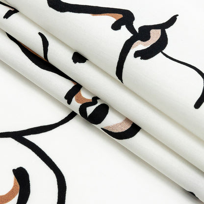 Mood Exclusive White Abstract Concepts Cotton Poplin Folded