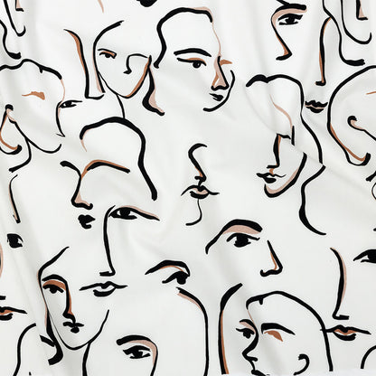 Mood Exclusive White Abstract Concepts Cotton Poplin