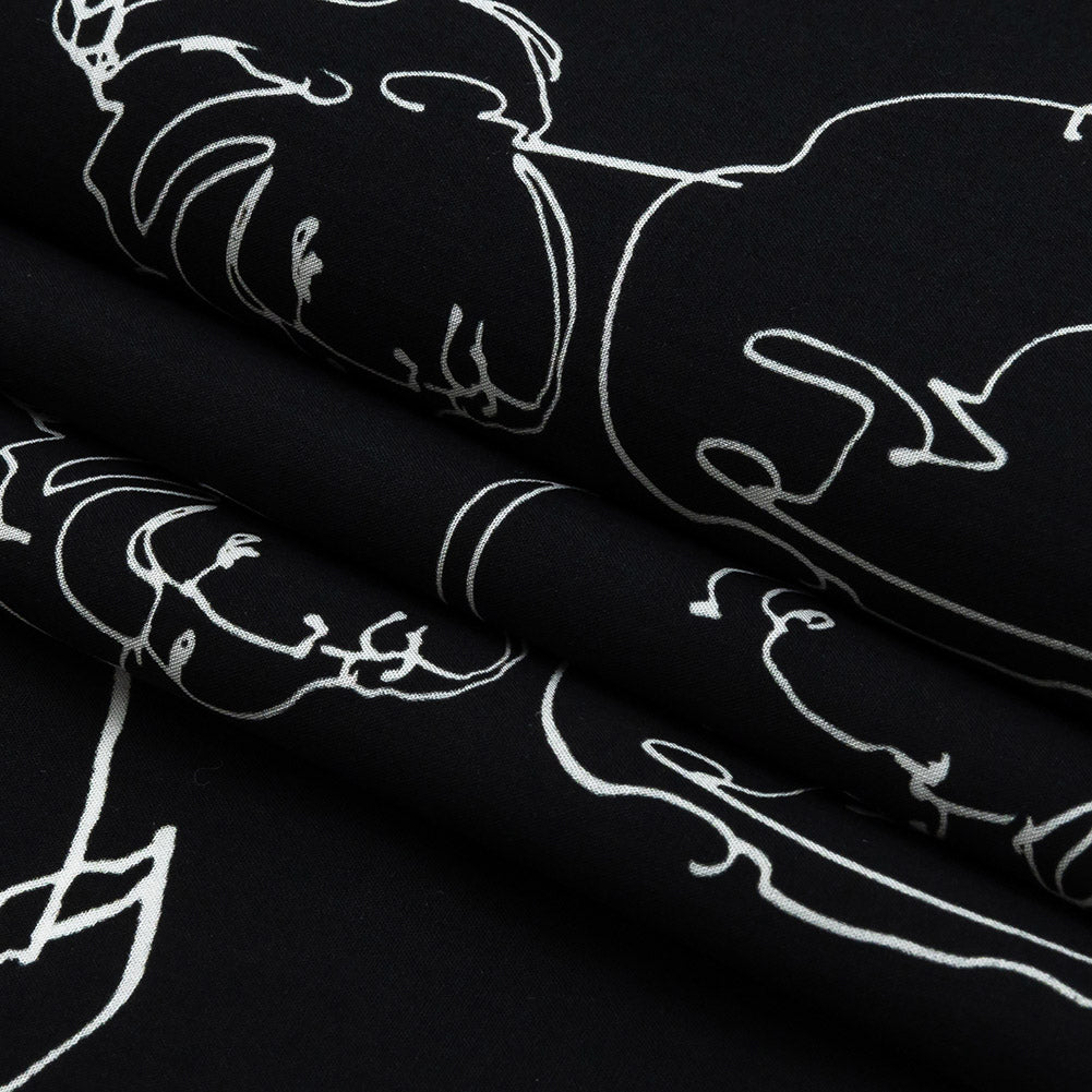 Mood Exclusive Black Candid Countenance Cotton Poplin Folded
