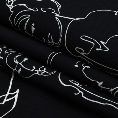Mood Exclusive Black Candid Countenance Cotton Poplin Folded