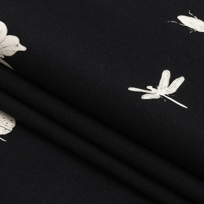 Mood Exclusive Black Porchlight Entomology Stretch Cotton Sateen Folded
