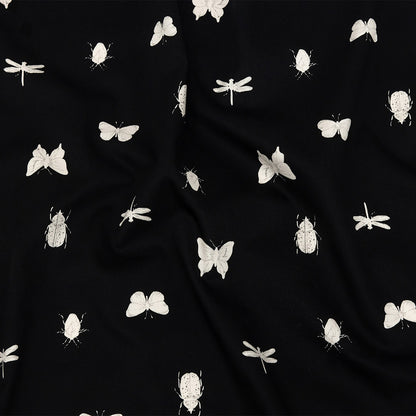 Mood Exclusive Black Porchlight Entomology Stretch Cotton Sateen