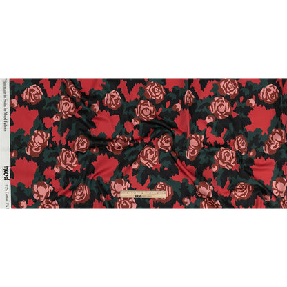 Mood Exclusive Red and Jungle Green Floral Incognito Stretch Cotton Sateen Full